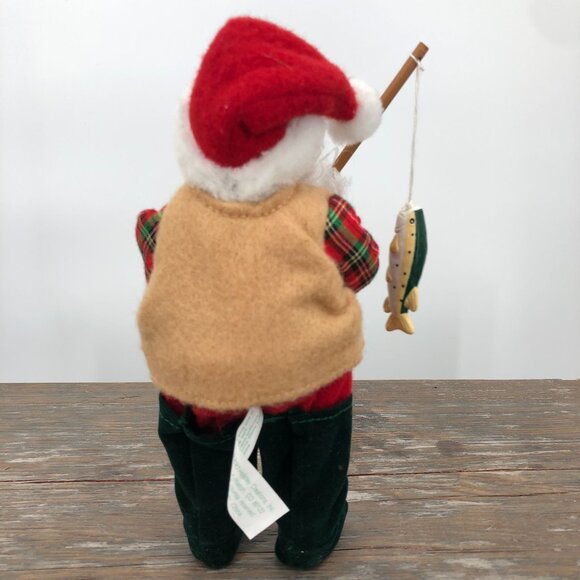 Holiday Creations 2000 Posable Santa Figurine Fishing Waders Cabin Man Cave Up N - Picture 5 of 6